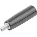 Kipp Taper Grip Revolving Size:2 D=M08X13, D1=23, Thermoset High Polish Black, Comp:Stainless Comp:Bright K1201.10823